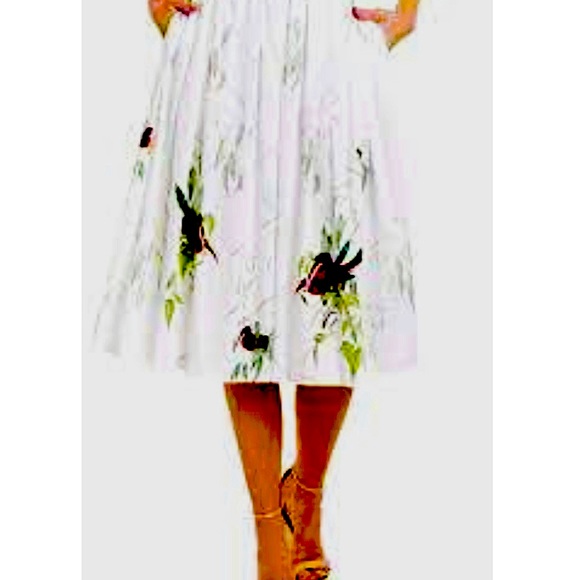 Ted Baker Dresses & Skirts - FIRM TED BAKER THIMA PLEATED FLORAL MIDI SKIRT SZ 10/12 US OR TED SZ 4